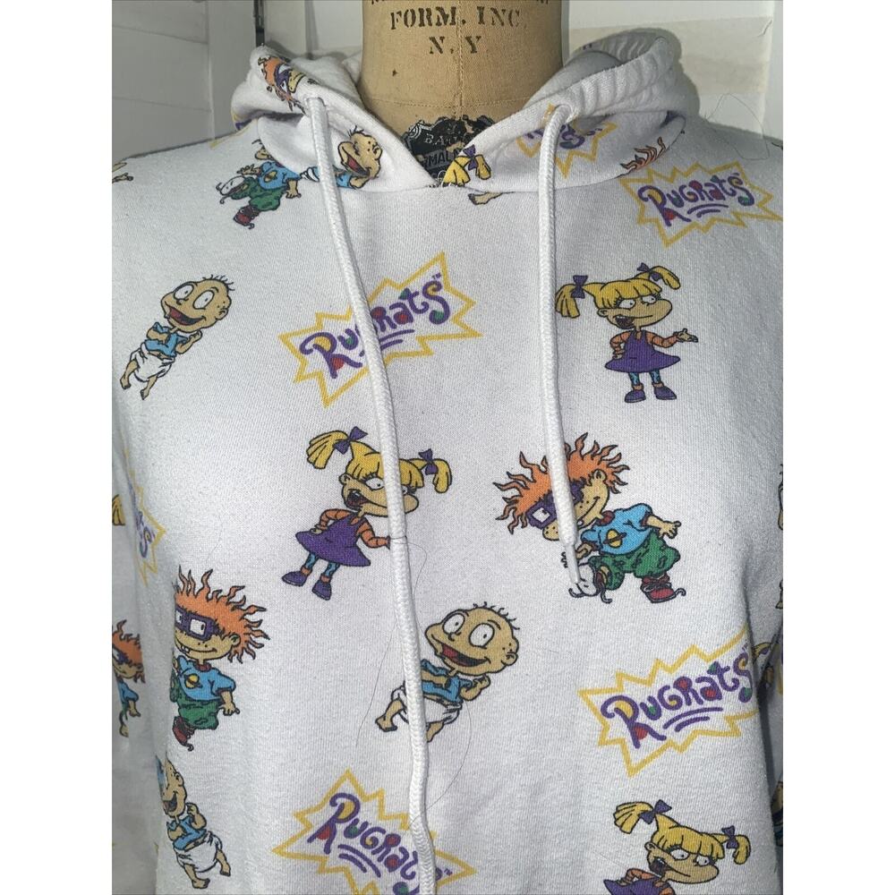 Nickelodeon White Rug Rats Hoodie Size Medium Front Pockets - Picture 5 of 7